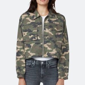 Hudson Jeans Cropped Military Jacket - Camouflage